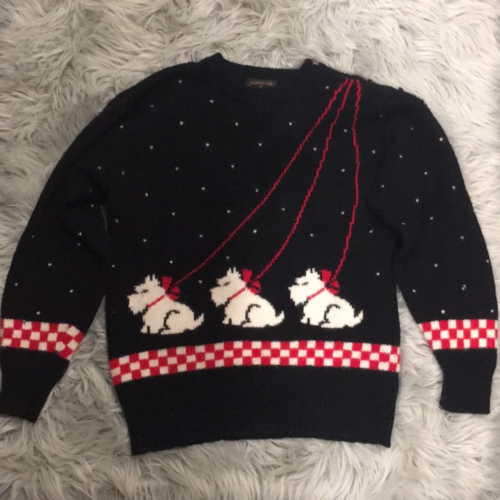 Vintage Charter Club Wool Dog Sweater